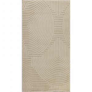 Tapis en Relief Tapis Exterieur Terrasse Salon Cuisine Motif Moderne Scandinave Beige 80 x 150 cm - Surya