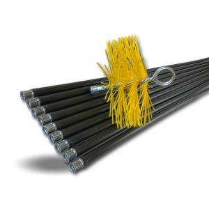 Kibros Kit ramonage classique conduit gainé Hérisson synthétique 9 cannes de 1,4m ø 180 mm - Kit classique nylon long