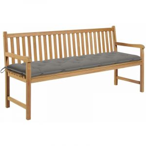 VidaXL Banc de jardin avec coussin gris 175 cm Bois de teck massif. Produit Neuf ! Garantie 0 ans !