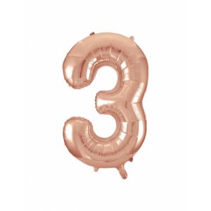 SkyLantern Ballon aluminium rose gold chiffre 3 86,3 cm Taille Unique