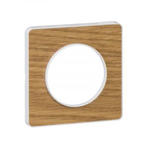 Schneider Electric Odace Touch, plaque Bois naturel avec liser&eacute; Blanc 1 poste (S520802N)