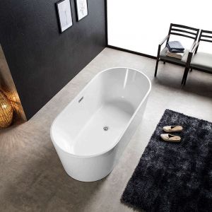 Ambra Tamara - Baignoire Îlot Ovale en Acrylique 160 cm - Design Élégant