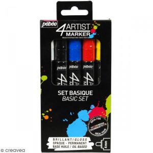 Image de Pebeo 4Artist Marker - Set Basique - 5 marqueurs (4 mm)