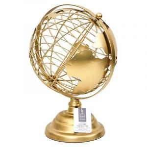 Globe Terrestre en Métal Déco "Monde" 28cm Or Prix