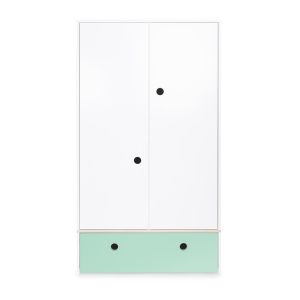 Armoire 2 portes façade tiroir vert menthe