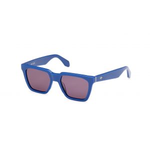 Adidas Homme OR0110 90A Lunettes de soleil Ac&eacute;tate Bleu Fum&eacute;e Carr&eacute; Normale