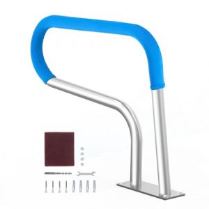 Rampe de piscine, rampe de piscine 32 x 23 pouces, acier inoxydable avec plaque de base pour piscines interieures/exterieures, rampe de securite