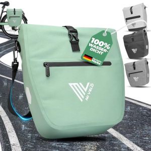 MIVELO Pannier - Imperméable & Incl. Compartiment pour ordinateur portable & Bandoulière - 20 litres - Mint