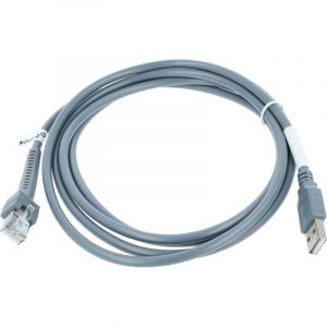 Vhbw C&acirc;ble de donn&eacute;es usb 2.0 m&acirc;le vers RJ45 m&acirc;le remplacement pour Datalogic 90A051922, CAB-412 pour lecteur code-barres - Cordon, 2 m gris