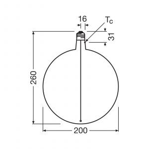 Osram Vintage 1906 Big Globe est une décorative à intensité variabdotée de la technologie magnétique à filament LED. Il offre 4,8 W,1800K,E27, verre fumé, diamètre 200 mm,CRI 80.