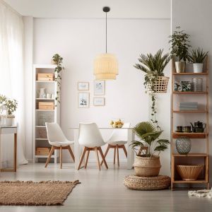 BRILONER - Suspension avec abat-jour en raphia, douille E27, max. 10 W, Boho, aesthetic, Lampe &agrave; suspendre, Lampe &agrave; suspendre table &agrave; manger, Lampe de salon, 30 x 128 cm (LxH), Naturel