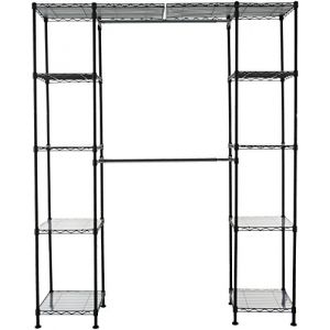 Amazon Basics Basics Système de rangement de placard extensible, Noir - WI-GAR1414BK
