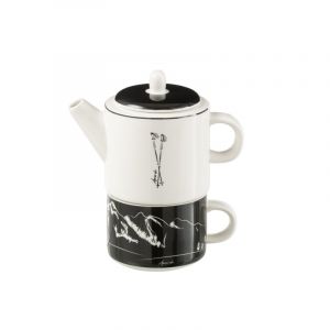 J-Line Théière céramique noir h.18.5cm