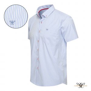 Cappuccino Italia Bronte Shirt Stripes Light Blue - Taille 3XL
