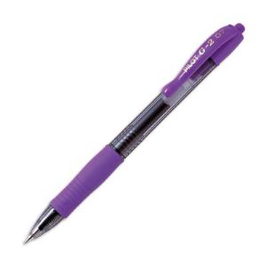 Pilot 12 stylos roller G2 pointe fine r&eacute;tractable violette (0,4 mm)