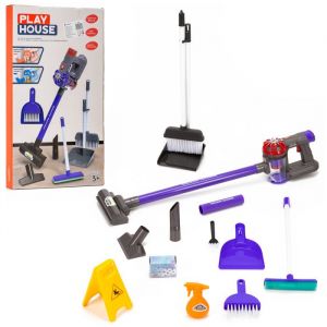 Set de nettoyage &eacute;ducatif - SPRINGOS - Aspirateur &agrave; piles - 100% sans BPA - Pour enfants d&egrave;s 3 ans - Multicolore