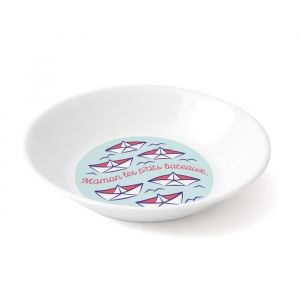 Image de Plastorex Assiette creuse m&eacute;lamine Les P'tits Bateaux