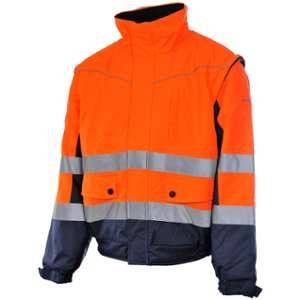 W&uuml;rth Modyf Blouson de travail 2 en 1 haute-visibilit&eacute; orange/marine - S