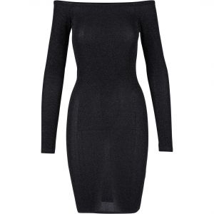 Urban classics Robe pull à manches longues et épaules dénudées femme