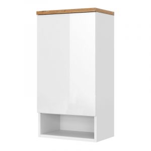 Vicco - Armoire murale de salle de bain Eden, Blanc, 40 x 77.5 cm avec 4 compartiments