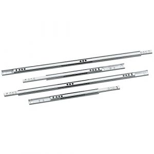 Amig - Set de 2 glissières métalliques | Pour tiroirs de meubles, commodes ou armoires | Extraction partielle | Capacité : 15 Kg/la paire | Acier galvanisé | Dimensions : 246 x 17 mm