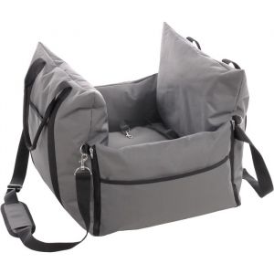 Flamingo Siège Auto pour Chien Bobba 3 en 1 Gris - 56x56x42cm - Debout - Fond Amovible - Sangle Interne réglable