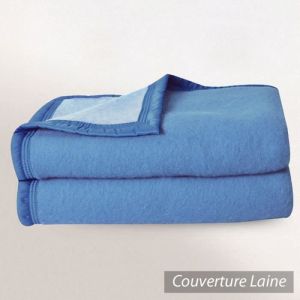 Linnea Couverture Pure Laine Vierge Woolmark 500g/m² Volta 180x240 cm Bleu Azur
