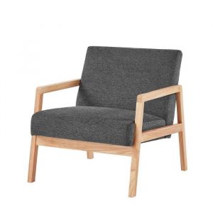 BAÏTA Fauteuil BONIFACIO en Tissu Anthracite