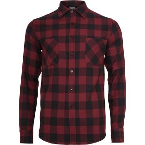 Urban classics Chemise en flanelle de - Chemise À Carreaux En Flannelle - S à 5XL - pour Homme - noir/bourgogne