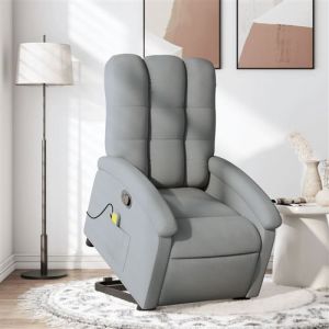 VidaXL Fauteuil de massage inclinable Gris clair Tissu 3204104