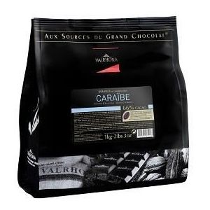 Valrhona F&egrave;ves de chocolat noir Cara&iuml;be 66% Poids:1kg