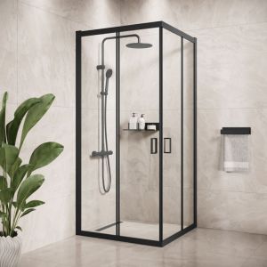 Cabine de Douche Dakota - 90 x 90 x 190 cm - Noir - 6 mm