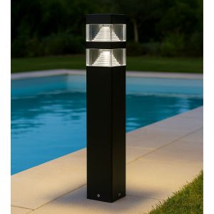 Lumihome Borne extérieure pyramide piscine 60cm noir
