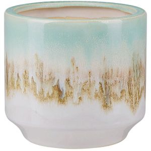 Beliani Grand Vase Décoratif à Fleurs en Céramique Multicolore 45 cm de Hauteur Accessoire Tendance pour Salon ou Chambre Moderne et Boho
