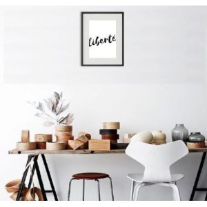 Shot Cadre Photo Liberte 30x40cm avec P e Partout Tableau Bois Verre (NOIR)