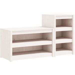 VidaXL Armoires de cuisine d'extérieur 2 pcs blanc bois de pin massif