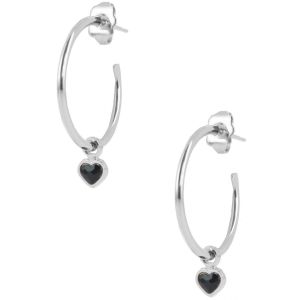 Image de Boucles d'oreilles Les Interchangeables A59264 - Creoles Coeur Palladium