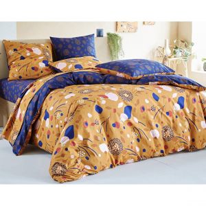 Drap plat MELBA jaune ocre en coton