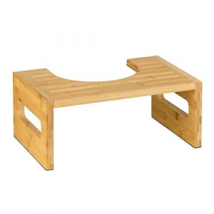 Relaxdays Repose-Pied de Toilette, Tabouret WC, défécation optimale, pour Adultes, Bambou, 18,5 x 43,5 x 28 cm, Nature