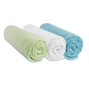 Easy Dort Drap housse COMPATIBLE 50x83 Anis Blanc Turquoise (Lot de 3)