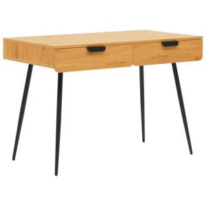 Happy Garden Bureau en bois et pieds en métal avec 2 tiroirs