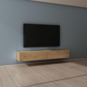 Mai & Mai Meuble TV Suspendue Armoire avec Soft-Close Table TV pour le Salon Marron Clair 200x40,2x30 cm TC002
