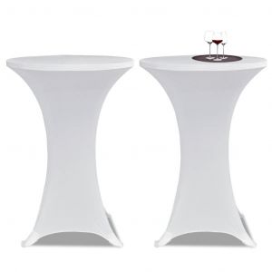 Image de VidaXL Housses ?lastiques de table ? 60 cm Blanc 2 pcs