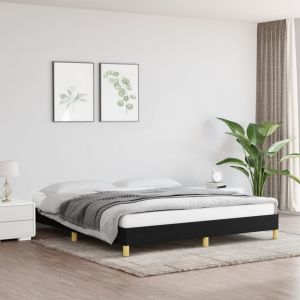 VidaXL Cadre de lit Noir 180 x 200 cm Tissu