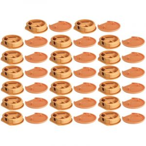 Cyclingcolors 20x Ferrure d'assemblage beige avec cache en plastique idéal caravane bateaux vans camping-cars camions aménagés Connecteur Fixation Meuble Cuisine, capuchon beige RAL 1011