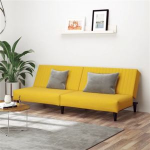 VidaXL Canapé-lit 2 places jaune velours375933