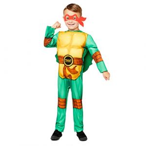 Amscan Déguisement Tortue Ninja avec 4 masques enfant - Couleur Vert - Taille 10 - 12 ans (146 cm)