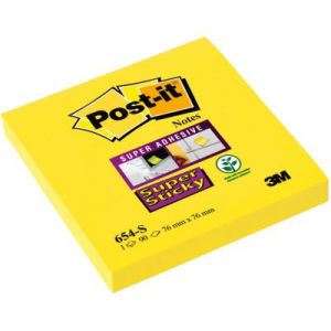 Post-It Notes Supersticky - 76 x 76 mm - lot de 12 blocs de 90 feuilles - jaune