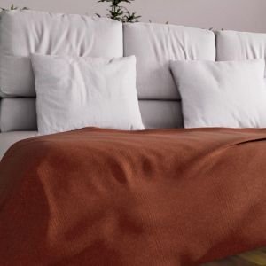Soleil d'Ocre Jeté de lit ou canapé 180x220 cm adele brique, par - Brique