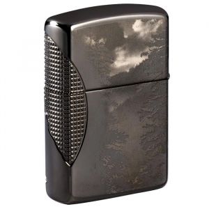 Zippo Armor Black Ice - Wolf Design Multi Cut, Photo Image 360° - Briquet Essence Coupe-Vent Rechargeable dans Un Coffret Cadeau